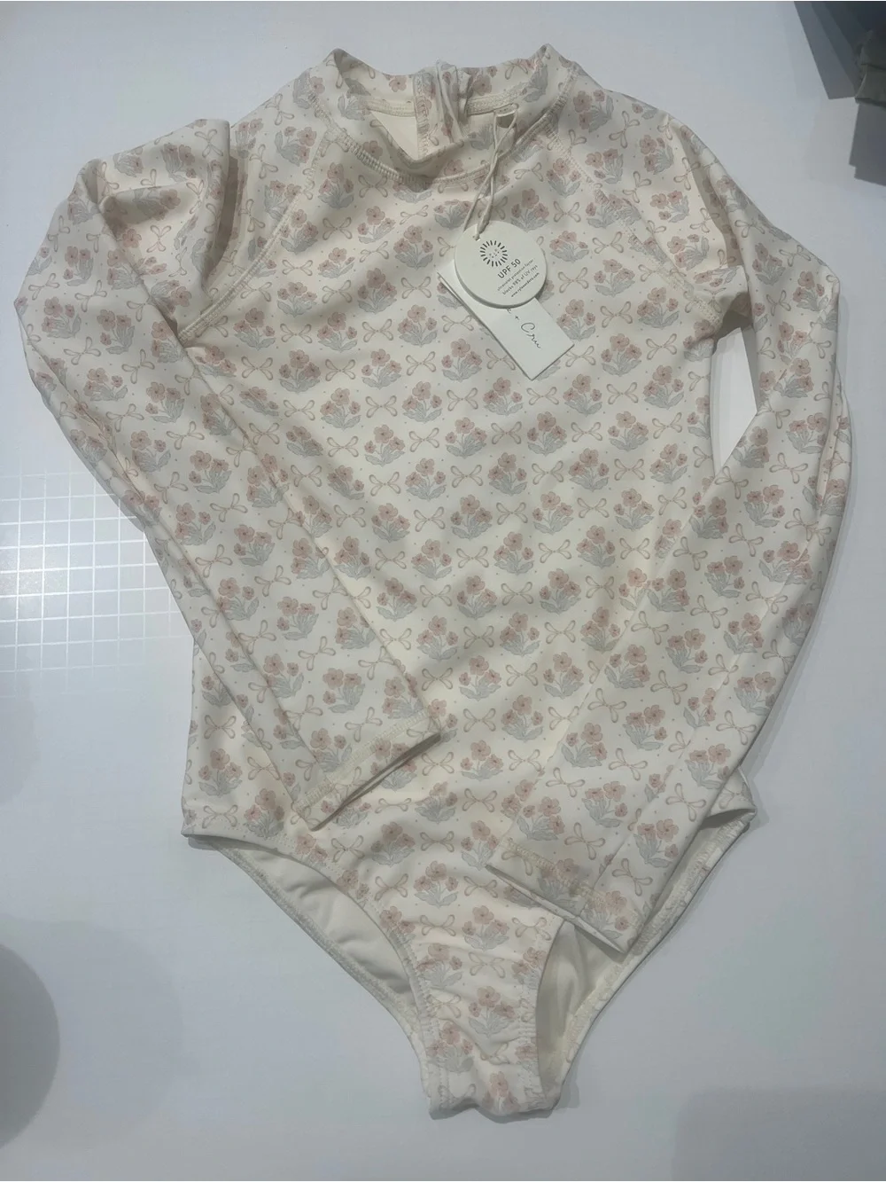 Rylee & Cru Floral Rashguard Swimsuit 8/9Y